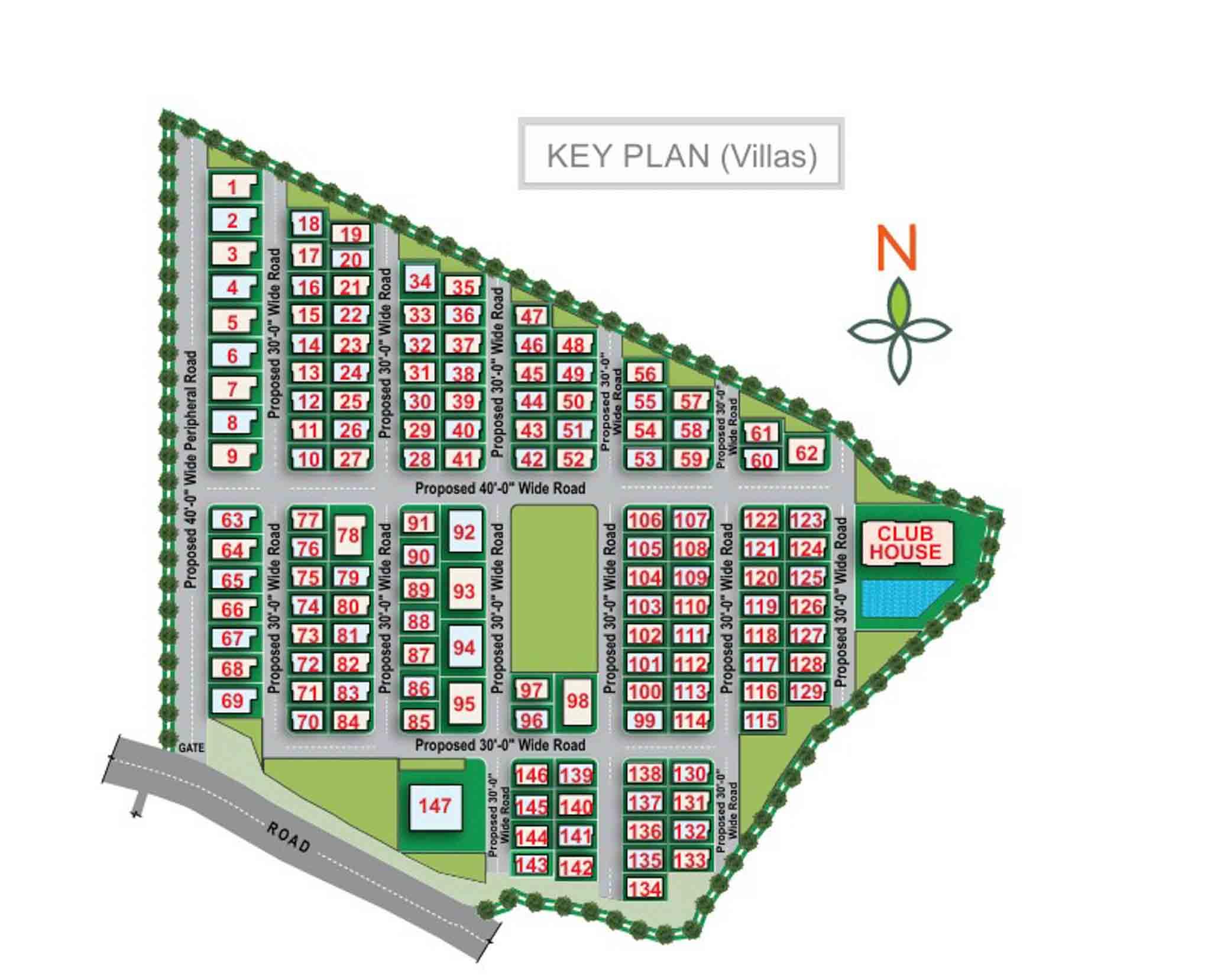 Rising East Villas Layout